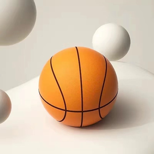 Leiser Basketballschlägerball für das Indoor-Training von Kindern, leiser Ball für den Heimgebrauch, elastischer Schwamm, kleiner Lederball, Spielzeug, 18 cm Image