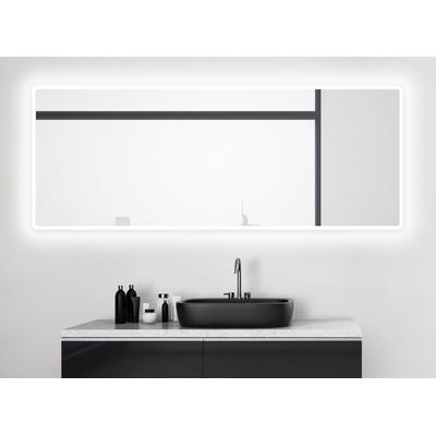 Badspiegel TALOS "Moon", silber (silberfarben), B:180cm H:2,5cm T:70cm, Spiegel, LED Spiegel, Design Lichtspiegel Image