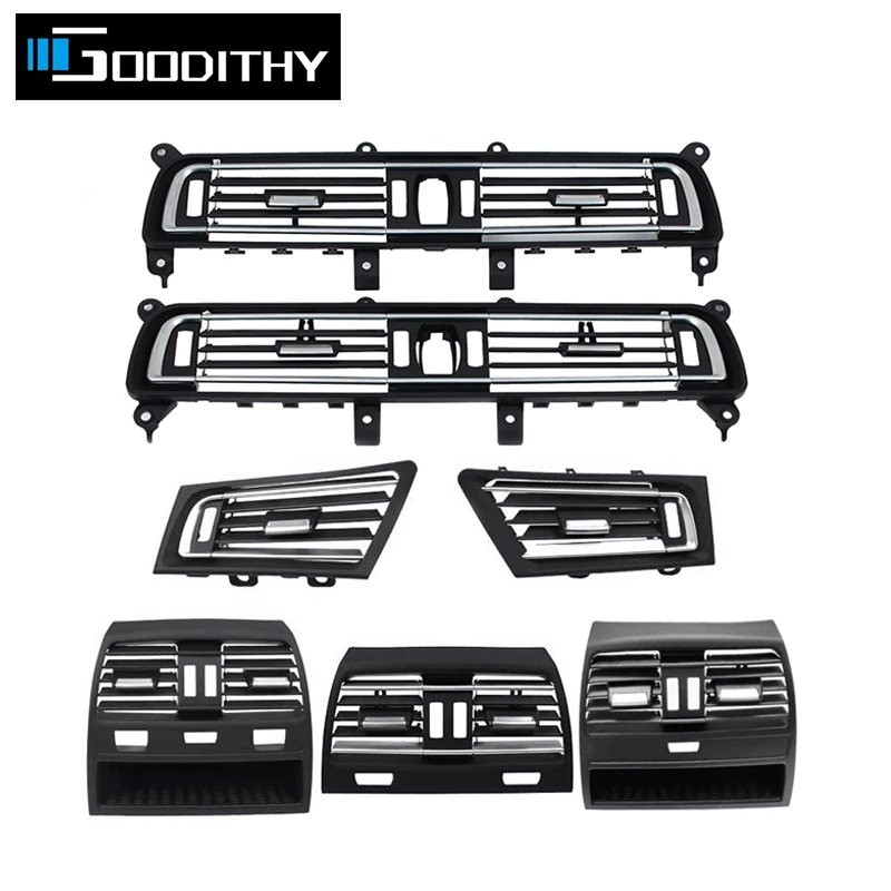 LHD Chrome Anteriore Centrale Sinistra Destra Posteriore Fresco Aria Condizionata AC Griglia di Sfiato Pannello di Uscita Trim Per BMW Serie 7 F01 F02 730 735