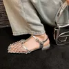 2024 Sommer Retro Frauen Sandalen Frauen Schuhe Damen Freizeit schuhe Low Heel Chunky Sandalen