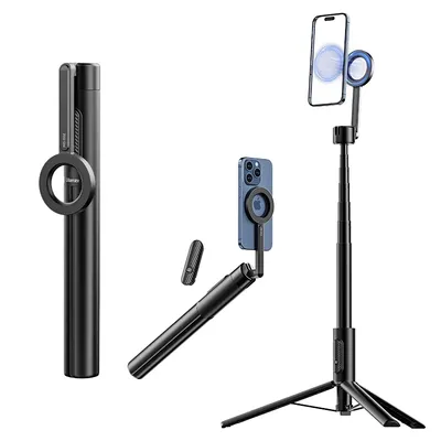 Ulanzi Magnetic Phone Selfie Stick Tripod Pro/Max 136.5cm/164cm for iPhone 15 14 13 12 Selfie Stick Tripod with Remote Control