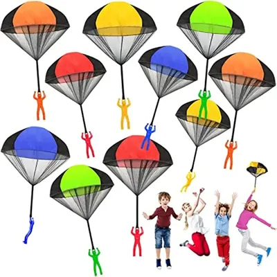 Funny Outdoor Kids Hand Throwing Parachute Toy Game with Mini Soldier Toys for Children Fly Parachute Sport Educational Games