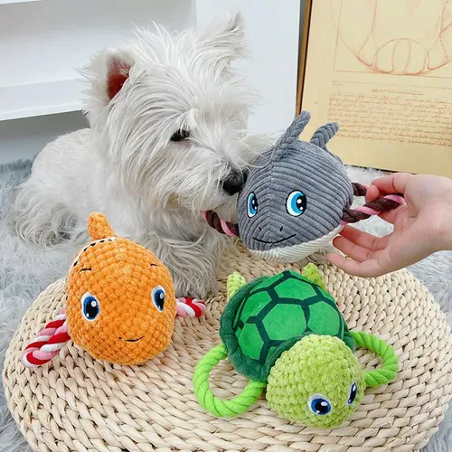 2024 neue biss resistente Hund Quiet sch spielzeug Quietschen Hund Hai Spielzeug Kauen Schildkröte