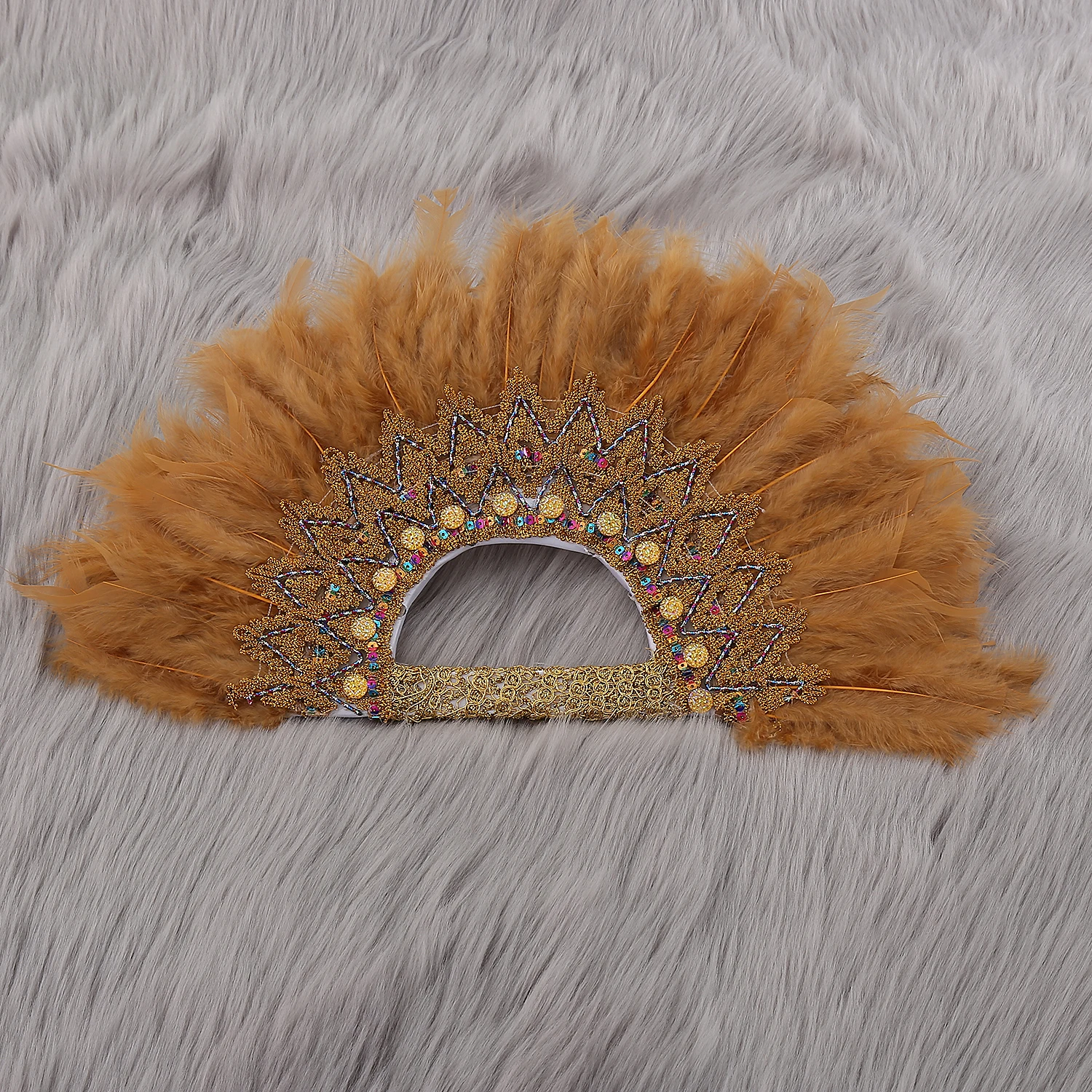 Feder Fan Pfau Mix runde geformte afrikanische Hand Fan Feder traditionelle afrikanische Hochzeit und Party Braut Feder Fan Image