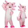 Costume gonfiabile adulto Axolotl costumi Halloween Blow Up Costume rosa Axolotl Costume per donna