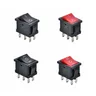 Black Red Car Rocker Boat Switch 6Pin DPDT 2 Position I/O 3 Positions ON/OFF/ON 21x15mm 10A 125VAC
