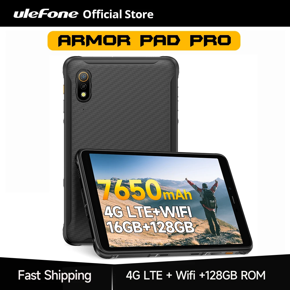 Ulefone Armor Pad Pro Robustes Tablet IP68/IP69K 4G MT8788 Tablet 16 GB RAM (8 + 8 GB RAM) 128 GB ROM 48 MP Android 7650 mAh Image