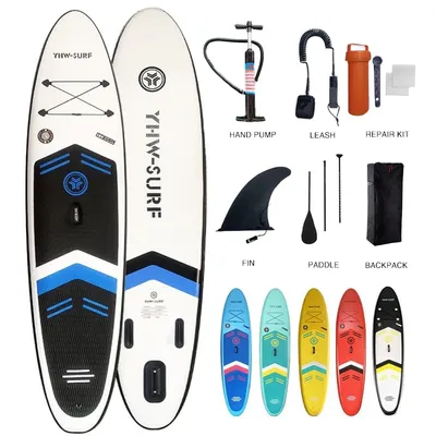 Inflatable Stand Up Paddle Board Non-Slip SUP Board Surfing Board with Air Pump Carry Bag Standing