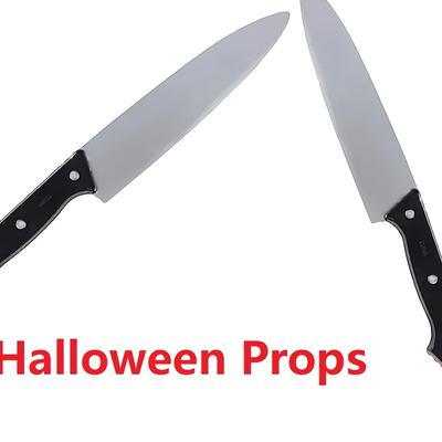 1pc Halloween Plastic Knife, Silvery Horror Props Classic Knife Party Props
