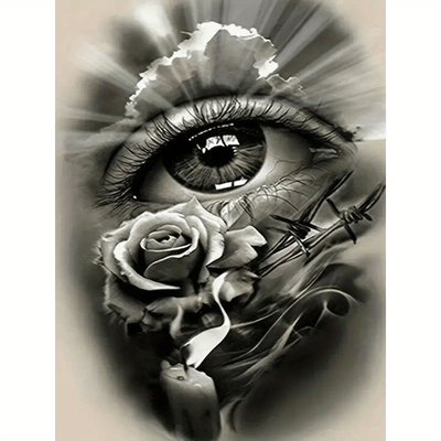 1pc New Arrival 5d Diamond Painting, Rose Eyes Full Round Diamond Embroidery Decor For Home Handicraft