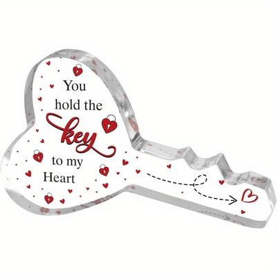 1pc, Key-shaped Plaque Gifts For Boyfriend Girlfriend, Valentines Gifts For Him Her, Birthday Gifts For Women Men, Anniversary For Men Gifts, Mens Valentines Gifts