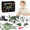 166pcs Metal Building Military Series Assembly Toys For Kids, Erector Set Military Vehicles Model, Steam Gift For Model Military Kit (no Motor), Halloween/thanksgiving Day/christmas Gift