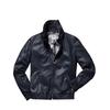 Heinz Bauer Manufakt Herren Fliegerblouson Regular Fit Blau einfarbig