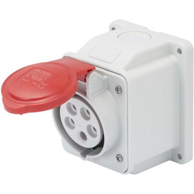 Wandsteckdose 10 Grad IP44 3P+E 16A 380-415V Rot Schraube Verdrahtung Image
