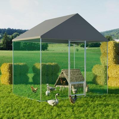 Freilaufgehege Groß Hühnerstall Outdoor begehbar Hühnergehege Hühnerhaus mit Dach Hühnervoliere,