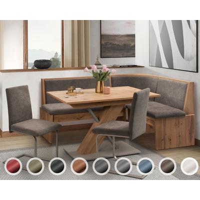 Schösswender »Inka« Eckbankgruppe I 147x187 cm / Gavin 201 olive / offen / Spitzecke / Artisan Oak Dekor Image