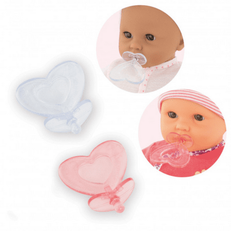 Corolle - Mon Premier Poupon Pacifiers - Set of 2 Pacifiers fits 12 Dolls Pink/Clear