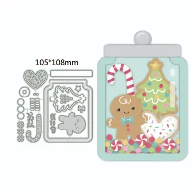 2023 New Metal Cutting Dies Christmas cookie jar Decoration Scrapbooking Emboss Clipbook Template