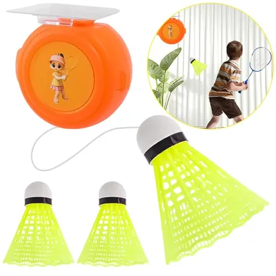 Self-Adhesive Elastic Badminton Trainer Set, Solo Badminton Training Device Badminton Single Player