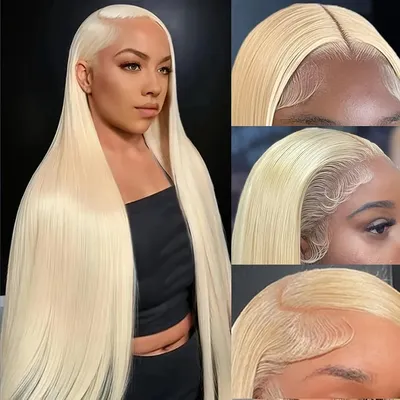 220 Density Straight Blonde 613 Hd Lace Frontal Wig 13x6 Brazilian Human Hair Wigs For Women 13x4
