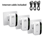 ManYmbyan 3 Pack WiFi Extender Signal Booster Up to 3000sq.ft and 30 Devices WiFi Range Extender Wireless Internet Repeater Long Range Amplifier with Ethernet Port 1-Key Setup Access Point