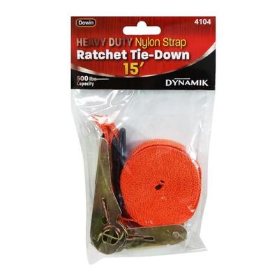 Dowin 041043 - 15' Heavy Duty Nylon Strap Ratchet Tie-Down (15FT RATCHET TIE DOWN (A4104))