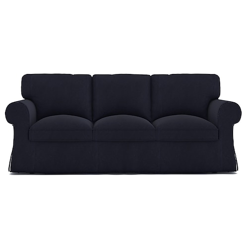 Sofaüberwurf 100% Baumwolle 3-Sitzer Sofa Bezug Einfarbig Gesteppt Image