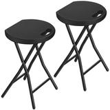 Latitude Run® Portable Folding Stool - 500Lbs Capacity, Stable X-Shaped Structure, Easy To Carry 12.01 W x 12.01 D in/white in Black | Wayfair