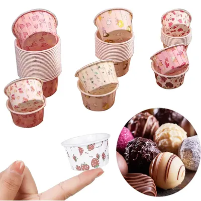 100pcs Mini Cupcake Liner Baking Cups Paper Christmas Cupcake Wrappers Baking Cupcake Liner