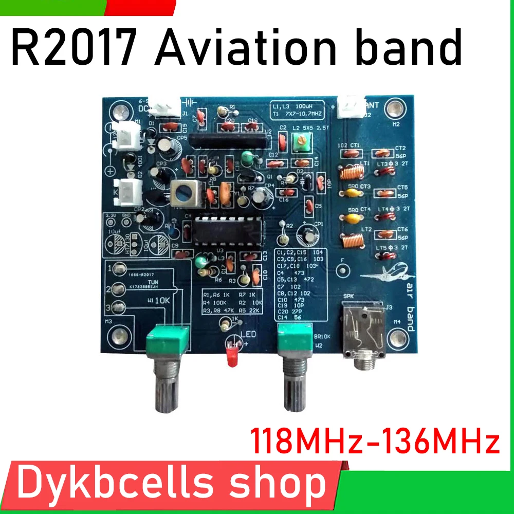 R2017 Aviation Band Receiver AM Radio 118M-136MHz DIY KITS FÜR VHF Antenne/Flugzeug Turm Anruf Image