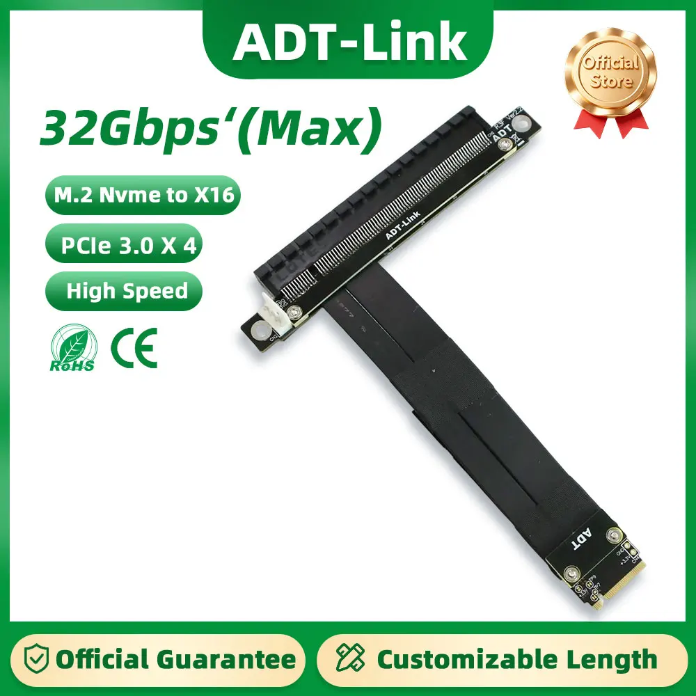 ADT R43 Gen3 M.2 NGFF NVMe STX Mainboard Karte ExtGraphics ender Schnur zu PCI-Express x16 Abgewinkelt Verlängerung Adapter kabel Image