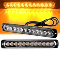 12 LED Strobe Spia Luci della polizia Lampada di coda Luce laterale a LED 18 modalità lampeggianti per auto Camion Luce 12V 24V Bianco Giallo
