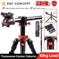 Treppiede da viaggio per fotocamera in alluminio K&F Concept T255A4 Monopiede portatile da 67 pollici 360 ° Piastra a sgancio rapido con testa a sfera per Canon Sony DSLR