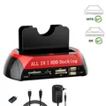 Per 2.5 3.5 pollici IDE SATA HDD SSD Docking Station con lettore di schede USB a SATA IDE Doppio disco rigido esterno Box hd esterno