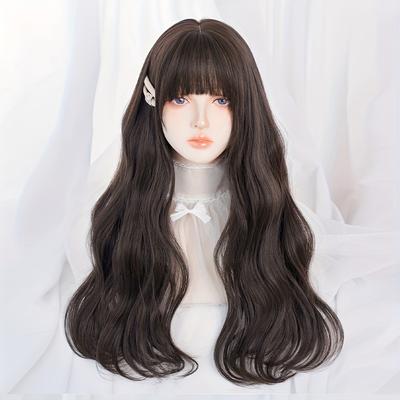 Long Curly Wig With Air Bangs Synthetic Wig Beginn...