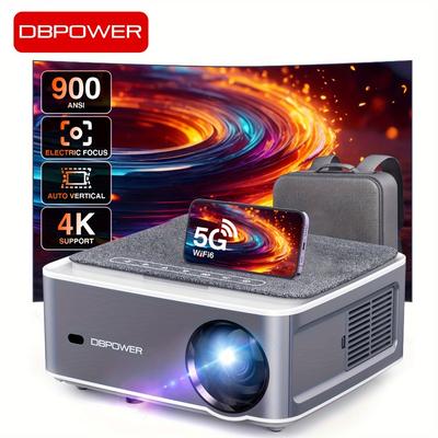 TEMU Dbpower 5g Projector 900 Hd, /auto , 1080p Projector 4k , 4p4d//ppt, Portable Movie Projector For Phone/laptop/dvd,