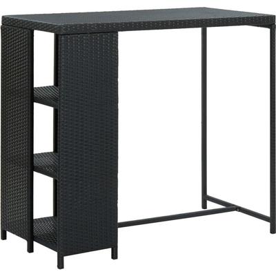 Vidaxl - Bartisch mit Regal Schwarz 120x60x110 cm Poly Rattan Image