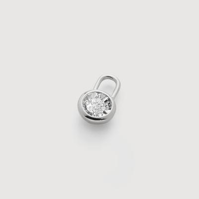 Sterling Silver Lab Grown Diamond Solitaire Ear Charm Lab Grown Diamond