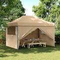 Tendone per Feste Pieghevole Pop-Up con 4 Pareti Beige - Vidaxl