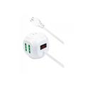 Extrastar - Multipresa Cubo 8 Posti 4 Prese 10/16A + 1 Presa Bipasso Schuko + 2 usb + usb c 3.0 con