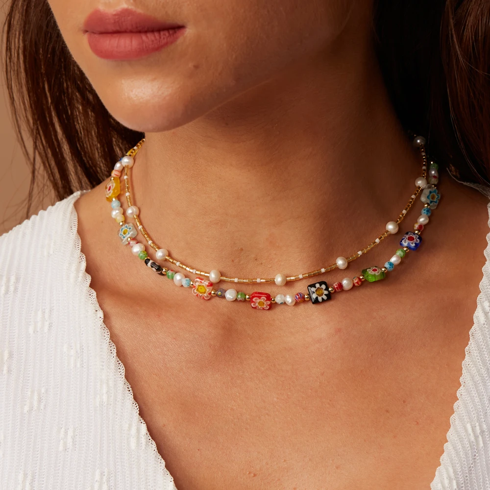 ZMZY Boho elegante perla perline girocollo collana a catena clavicola per le donne gioielli da sposa collare nuovo seme perline collana Streetwear