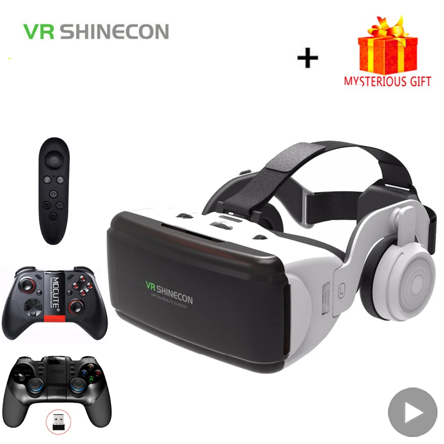 VR Shinecon Casque Helm 3D Brille Virtuelle Realität Für Smartphone Smartphone Headset Brille Fernglas Videospiel Wirth Objektiv