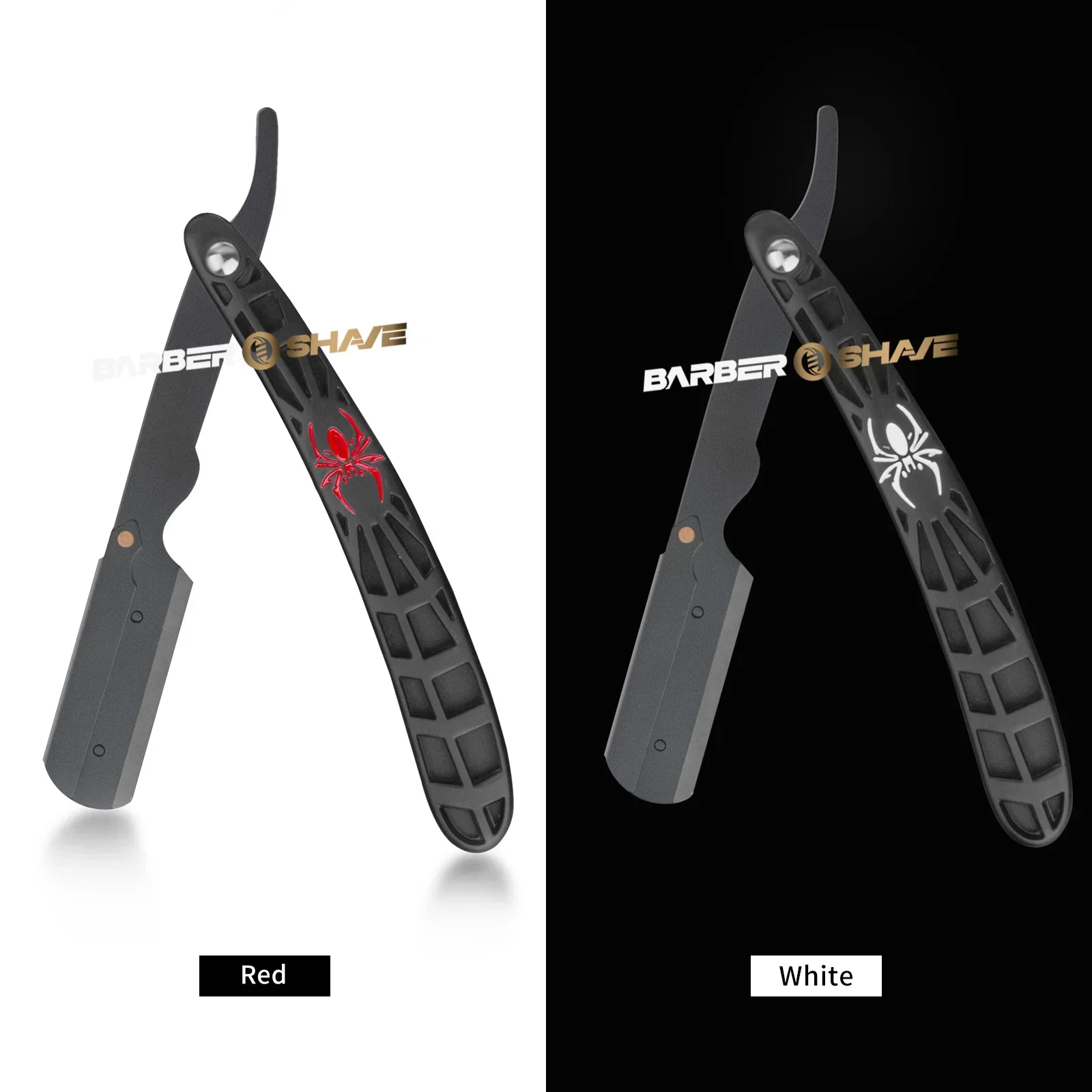 Professionelle Manuelle Rasierer Rasierer Barber Gerade Kante Edelstahl Klapp Rasierring Design Bart Schnitt Rasierklinge Halter Image