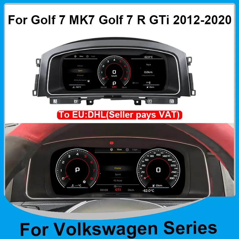 Linux 12,3 "Neue LCD Tacho Digital Dashboard Auto Panel Instrument Cluster Für Volkswagen VW Golf 7 MK7 7R GTi Passat B8 CC Image