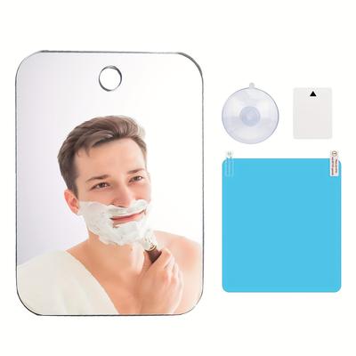 Shatterproof Acrylic Bathroom Mirror, Fogless Shaving Mirror For Men, Suction Cup Hanging Shaving Mirror, Wall-mountable For Home Use