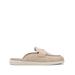 Triangle-Logo Backless Suede Loafers - Natural - Prada Slip-Ons