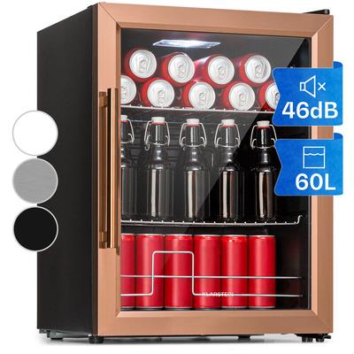 Klarstein - Mini Kühlschrank mit Glastür & led, Mini-Kühlschrank für Zimmer, Getränkekühlschrank