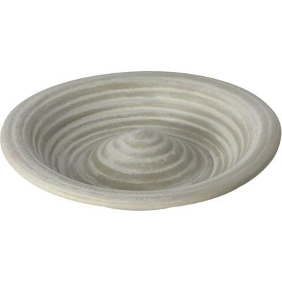 Vogelbad aus grauer Keramik Spirale