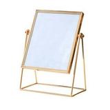 Makeup Mirror Decorative Makeup Mirror Cosmetic Mirror Square Vanity Mirror Decorative Mirrors Rose Gold Finish Table Mirror in Single Sided 360Â° Rotatable for Bathroom or