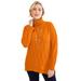 Plus Size Women's Cable Turtleneck Sweater by Jessica London in Ultra Orange (Size 22/24)